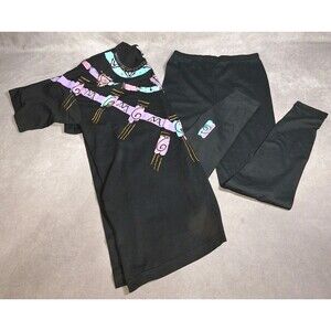 Copa Cabana Women's 2pc Outfit One Size Retro Shoulder Pads Multicolor